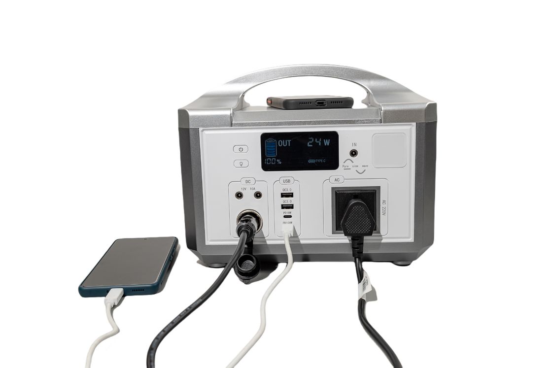 IP65 휴대용 전원 공급원 라이프PO4 600WH 배터리 출력 전력 최대 1200W 태양 에너지 발전기 캠핑 / 가정용