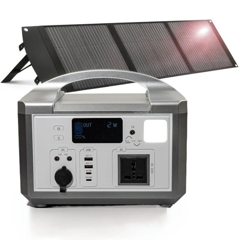 LED 라이트 / SOS 라이트 300W 야외 에너지 전원 공급 장치 무선 충전 태양 휴대용 전력 은행 야외 하이킹